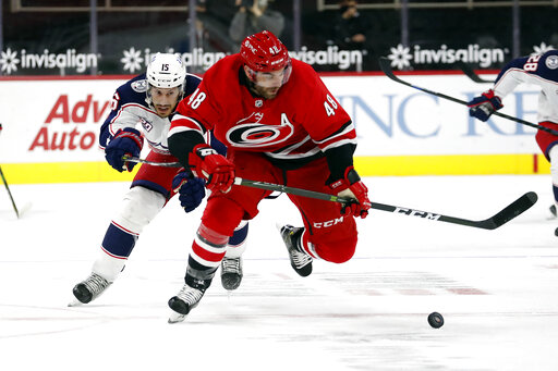 Hurricanes erase early deficit, beat Blue Jackets 7-3