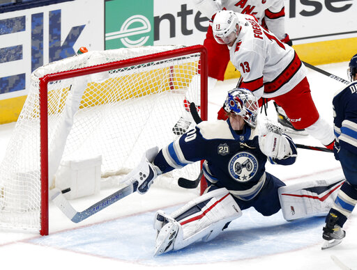 Hurricanes get goals from 6 players to beat Blue Jackets