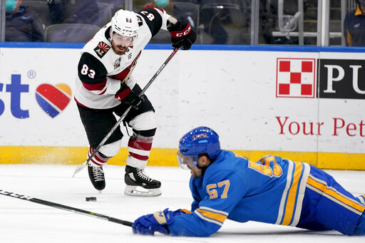 Chychrun scores twice as Coyotes beat Blues 3-1