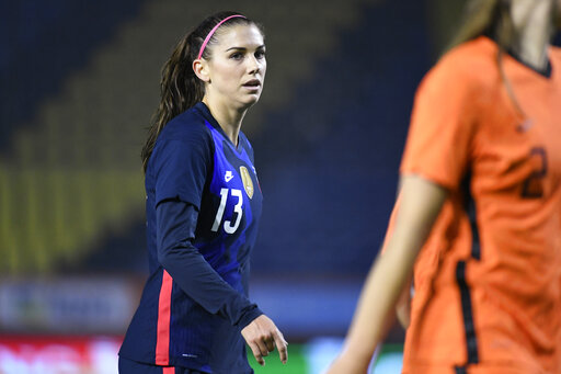Alex Morgan back with US national team, daughter in tow