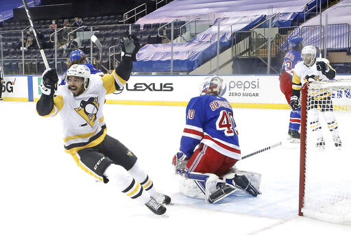 Crosby scores in overtime, Penguins beat Rangers 5-4