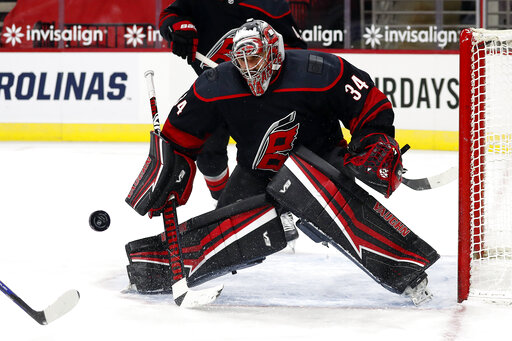 Hurricanes G Mrazek leaves game in 1st period due to injury